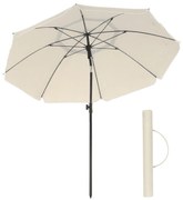 SONGMICS Guarda-sol de 1,6 m, guarda-chuva de praia, UPF 50+, proteção solar, dossel portátil de poliéster octogonal, costelas de fibra de vidro, mecanismo de inclinação, bolsa de transporte, para praia, jardim, varanda, piscina, bege GPU60WTV1