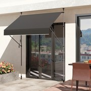 Toldo Manual Retrátil 200x120 cm Toldo Exterior Enrolável Altura Ajustável com Manivela 210-310 cm Proteção UV30+  Preto