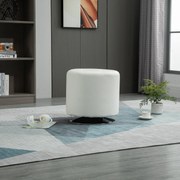 Pufe Giratório – Hotis – Ø45,5x44,5 cm – Branco – Design Moderno em Co