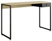 Mesa de estudo TOKYO, metal preto, MDP avelã, 1 gaveta, 120 x 45 cms