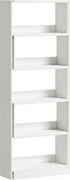 HOMCOM Estante Expansível 5 Níveis Estante para Livros Giratória 350° Largura Ajustável Convertível em L 111,5x23,8x163,7 cm Branco | Aosom Portugal