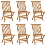 vidaXL Cadeiras de jardim dobráveis 6 pcs madeira de teca maciça