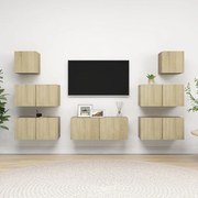vidaXL 7 pcs conjunto móveis de TV derivados madeira carvalho sonoma