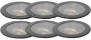 Conjunto de 6 focos de chão AR111 ajustáveis IP65 - Delux Honey Moderno