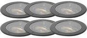 Conjunto de 6 focos de chão AR111 ajustáveis IP65 - Delux Honey