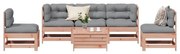 vidaXL 6 pcs conj. lounge jardim c/ almofadões madeira douglas maciça