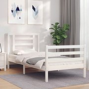 Estrutura de cama com cabeceira 90x200 cm madeira maciça