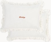 Capas de almofada em algodão com folhos Holiday, conjunto de 2