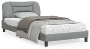 vidaXL Estrutura de cama sem colchão Hvar 100x200 cm tecido cinzento-claro