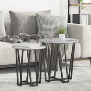 vidaXL Conjunto de mesas de apoio 2 pcs Sonoma Cinza e Preto