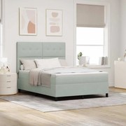 Cama Box com Colchão vidaXL Cinza Claro 140x190 cm Veludo