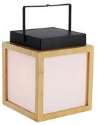 Candeeiro de Mesa de Bambu com Efeito de Chama Incl. LED IP44 Recarregável a Energia Solar - Vega Moderno