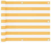 vidaXL Tela de varanda 75x400 cm tecido Oxford branco e amarelo