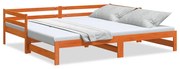 Sofá-cama com gavetão 90x190 cm madeira de pinho castanho cera