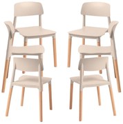 Pack 6 Cadeiras Estin - Beige