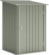 Outsunny Casinha de Jardim Abrigo para Ferramentas em Aço Galvanizado com Porta de Batente 100x104x160 cm Cinza e Prata | Aosom Portugal