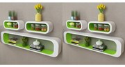 Prateleiras de parede cubo 6 pcs verde e branco