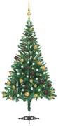 vidaXL Árvore de Natal artificial pré-iluminada + bolas 564 ramos