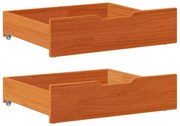 vidaXL Gavetas para cama 2 pcs 65x55x17 cm pinho maciço castanho-mel