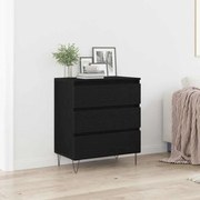 Aparador vidaXL com Gavetas Preto Carvalho 60x35x70 cm Madeira de Engenharia