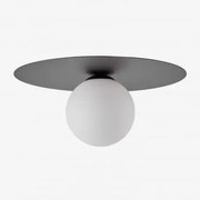 Luminária De Teto Em Ferro E Vidro Anine Preto & Ø30 Cm - Sklum