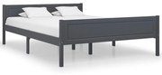 vidaXL Estrutura de cama em pinho maciço 140x200 cm cinzento