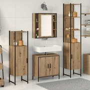vidaXL Conjunto de Móveis para Casa de Banho de 4 Peças Carvalho Artesanal de Madeira Aglomerada