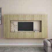 vidaXL 8pcs conjunto de móveis de TV derivados madeira carvalho sonoma
