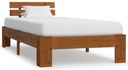 Estrutura de cama 90x200 cm pinho maciço castanho mel