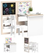 AIYAPLAY Mesa e Cadeira Infantil de 2 Peças Mesa para Crianças com Cad