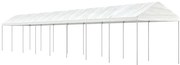 Gazebo com telhado 17,84x2,28x2,69 m polietileno branco
