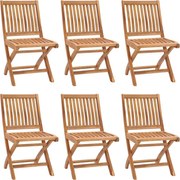 vidaXL Cadeiras de jardim dobráveis 6 pcs madeira de teca maciça