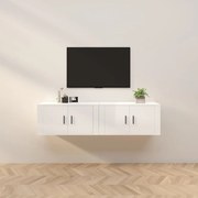 Móveis de TV de parede 2 pcs 80x34,5x40 cm branco brilhante