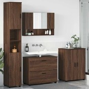 vidaXL Conjunto de Móveis para Banheiro 4 pcs Carvalho Marrom