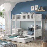 Conjunto cama Infantil SCOTT Beliche + cama inferior BRANCA