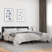 vidaXL Estrutura de cama 200x200 cm derivados de madeira/metal preto