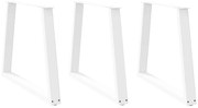 vidaXL Pernas para mesa de jantar em V 3 peças, branco, 70x(72-73,3) cm, aço