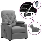 vidaXL Poltrona reclinável elétrica couro artificial cinzento