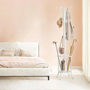 Cabide com porta-guarda-chuvas, 12 ganchos 40 x 40 x 175 cm branco