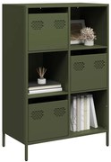 vidaXL Móvel alto 68x39x103,5 cm aço verde azeitona