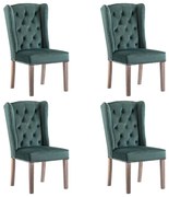 Cadeiras de jantar 4 pcs veludo verde-escuro