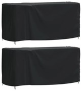 Capas móveis de jardim 2pcs 180x70x90 cm impermeável 420D preto