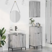 vidaXL Conjunto de Móveis para Banheiro 3 pcs Sonoma cinzento