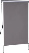 Outsunny Toldo Vertical para Varanda, Toldo para Sacada, Toldo Vertical, Proteção contra Vento, Rolo Lateral, Tela de Privacidade com Manivela, Tecido de Poliéster+Alumínio Cinza 200 x 120 cm | Aosom Portugal