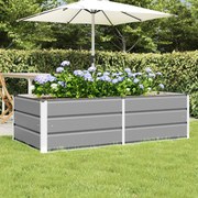 vidaXL Floreira Cinzento-claro 160 x 80 x 45 cm Aço