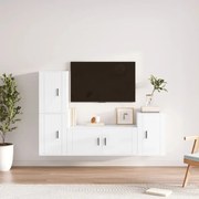 Conjunto de Móvel de TV Chaco - Branco Brilhante - Design Moderno