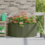 vidaXL Floreira Verde Oliva 120 x 60 x 50 cm Aço