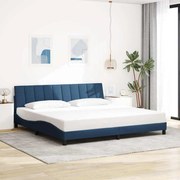 vidaXL Estrutura de cama sem colchão Hanko 200x200 cm tecido azul