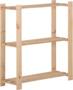 vidaXL Unidade arrumação 3 prateleiras 80x28,5x90 cm pinho maciço