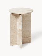 Mesa de apoio redonda em travertino Marisa